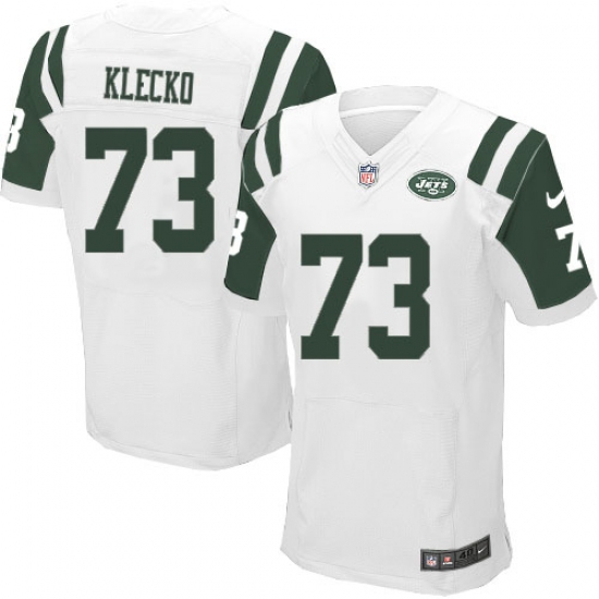 Men's Nike New York Jets 73 Joe Klecko Elite White NFL Jersey