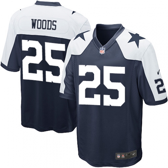 Men's Nike Dallas Cowboys 25 Xavier Woods Game Navy Blue Throwback Alternate NFL Jersey