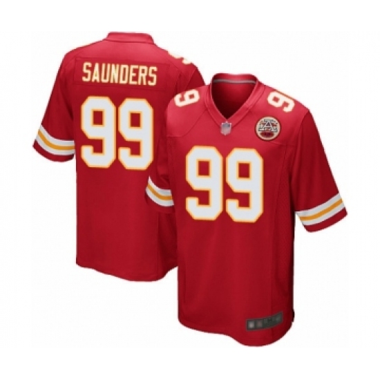 Men's Kansas City Chiefs 99 Khalen Saunders Game Red Team Color Football Jersey