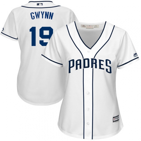 Women's Majestic San Diego Padres 19 Tony Gwynn Authentic White Home Cool Base MLB Jersey