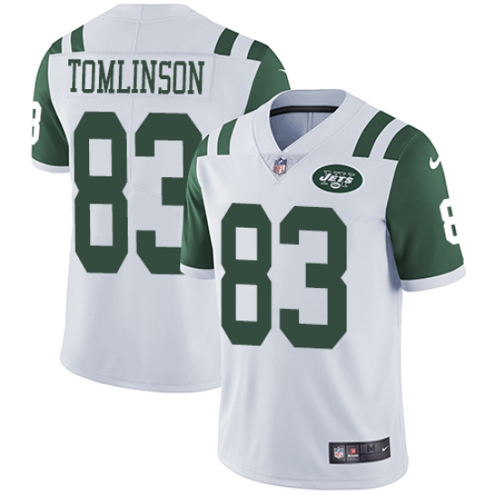 Men's Nike New York Jets 83 Eric Tomlinson White Vapor Untouchable Limited Player NFL Jersey