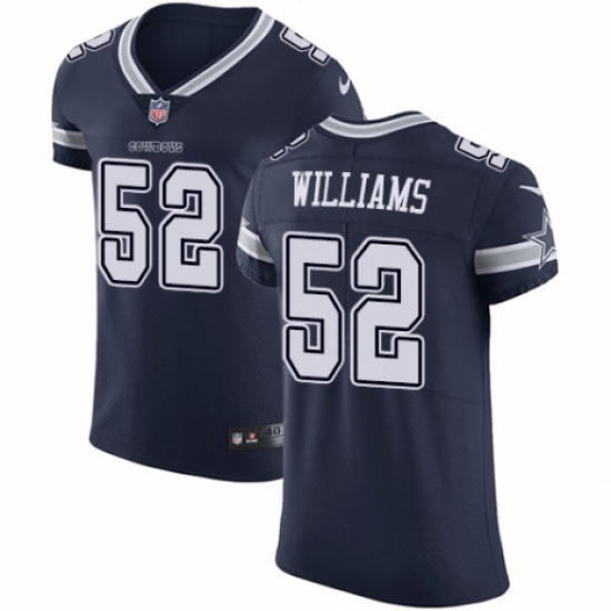 Men's Nike Dallas Cowboys 52 Connor Williams Navy Blue Team Color Vapor Untouchable Elite Player NFL Jersey
