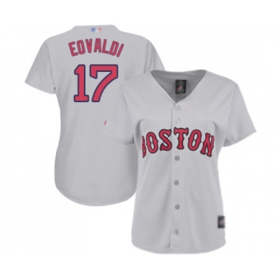 Women's Boston Red Sox 17 Nathan Eovaldi Replica Grey Road Baseball Jersey