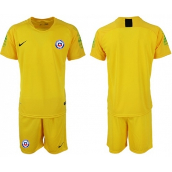 Chile Blank Yellow Goalkeeper Soccer Country Jersey