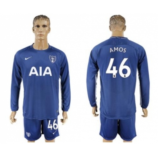Tottenham Hotspur 46 Amos Away Long Sleeves Soccer Club Jersey