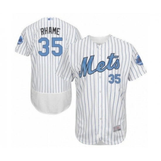Men's New York Mets 35 Jacob Rhame Authentic White 2016 Father's Day Fashion Flex Base Baseball Player Jersey