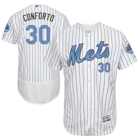 Men's Majestic New York Mets 30 Michael Conforto Authentic White 2016 Father's Day Fashion Flex Base MLB Jersey