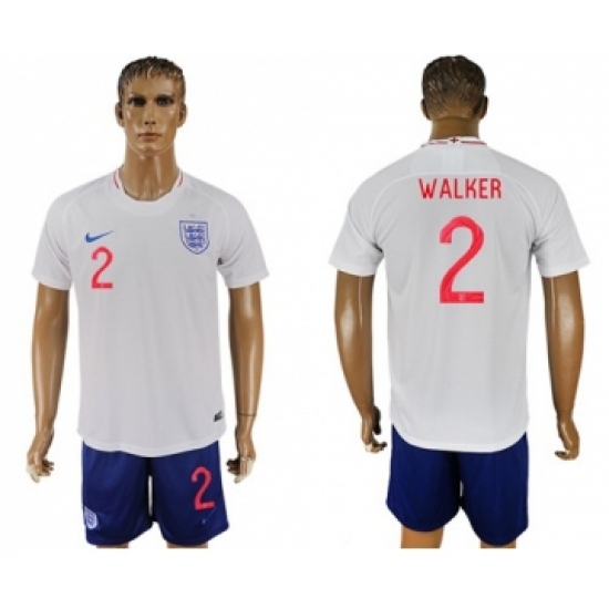 England 2 Walker Home Soccer Country Jersey