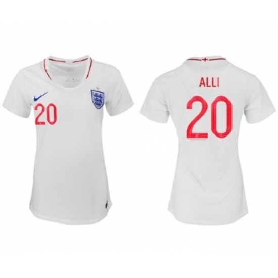 Women's England 20 Alli Home Soccer Country Jersey