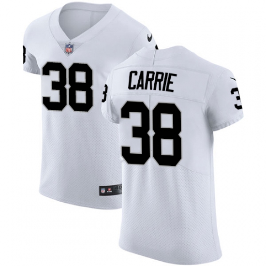 Men's Nike Oakland Raiders 38 T.J. Carrie White Vapor Untouchable Elite Player NFL Jersey