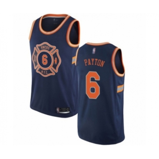 Women's New York Knicks 6 Elfrid Payton Swingman Navy Blue Basketball Jersey - City Edition
