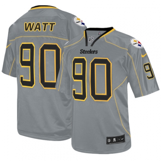 Men's Nike Pittsburgh Steelers 90 T. J. Watt Elite Lights Out Grey NFL Jersey
