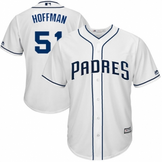 Men's Majestic San Diego Padres 51 Trevor Hoffman Replica White Home Cool Base MLB Jersey