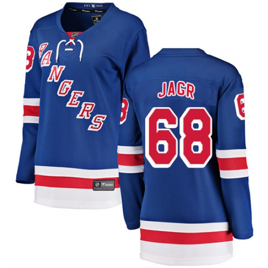 Women's New York Rangers 68 Jaromir Jagr Fanatics Branded Royal Blue Home Breakaway NHL Jersey