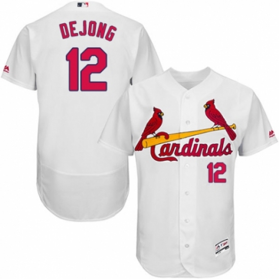 Men's Majestic St. Louis Cardinals 12 Paul DeJong White Home Flex Base Authentic Collection MLB Jersey
