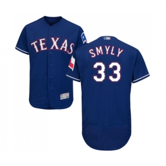 Men's Texas Rangers 33 Drew Smyly Royal Blue Alternate Flex Base Authentic Collection Baseball Jersey