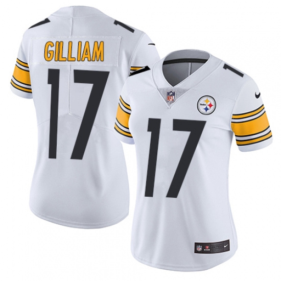 Women's Nike Pittsburgh Steelers 17 Joe Gilliam White Vapor Untouchable Limited Player NFL Jersey