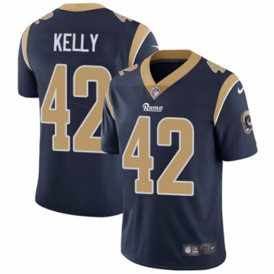 Men's Nike Los Angeles Rams 42 John Kelly Navy Blue Team Color Vapor Untouchable Limited Player NFL Jersey