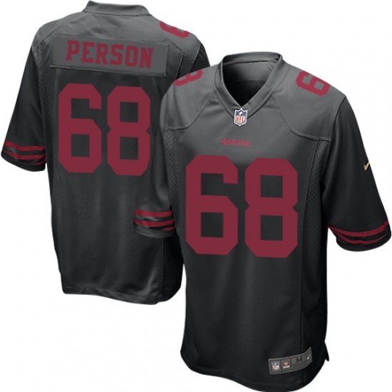 Men's Nike San Francisco 49ers 68 Mike Person Game Black NFL Jersey