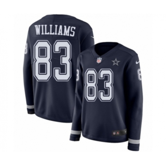 Women's Nike Dallas Cowboys 83 Terrance Williams Limited Navy Blue Therma Long Sleeve NFL Jersey