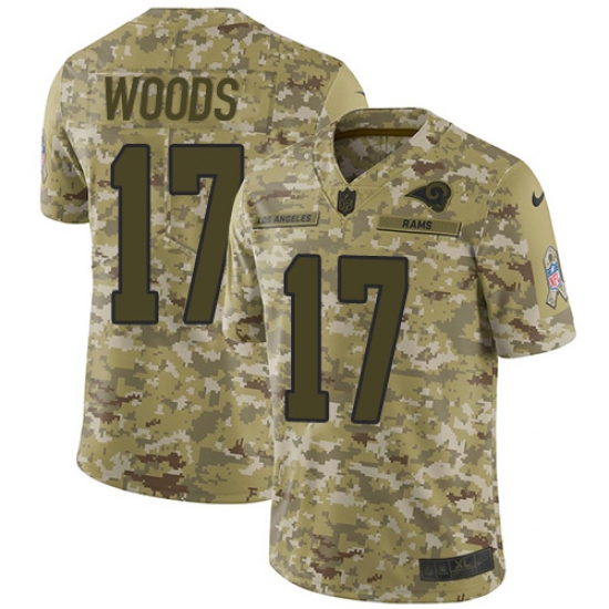 Youth Nike Los Angeles Rams 17 Robert Woods Limited Camo 2018 Salute to Service NFL Jersey