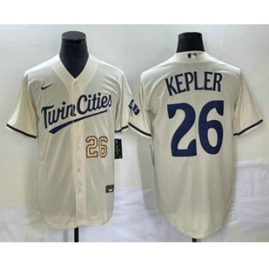 Men's Minnesota Twins 26 Max Kepler Number Cream 2022 City Connect Cool Base Stitched Jersey