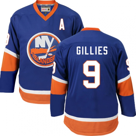 Men's CCM New York Islanders 9 Clark Gillies Authentic Baby Blue Throwback NHL Jersey