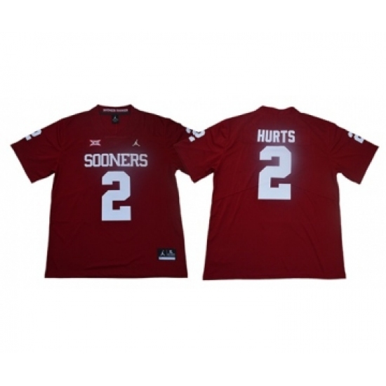 Sooners 2 Jalen Hurts Red Jordan Brand Limited Stitched College Jersey