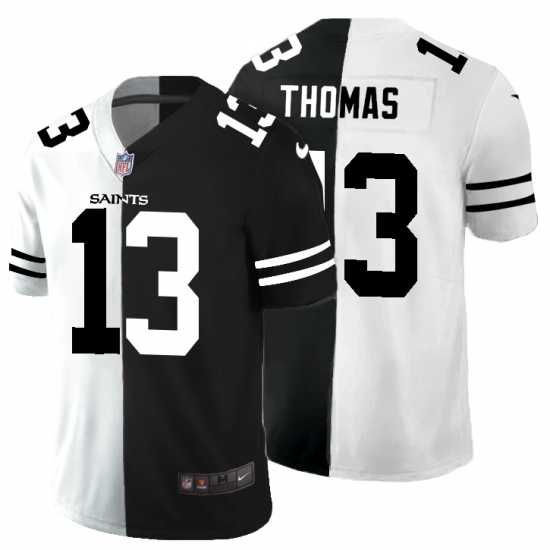 Men's New Orleans Saints 13 Michael Thomas Black White Limited Split Fashion Football Jersey