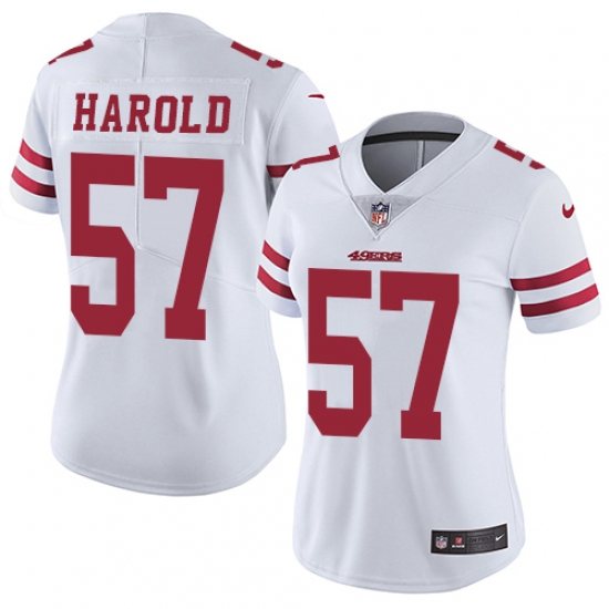 Women's Nike San Francisco 49ers 57 Eli Harold Elite White NFL Jersey