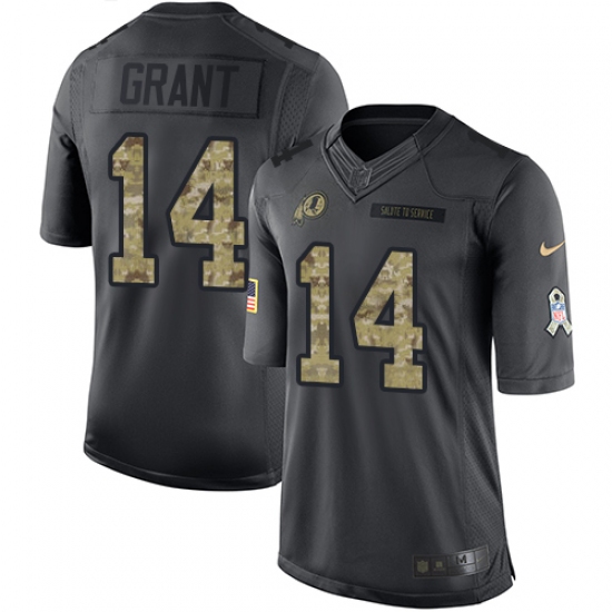 Youth Nike Washington Redskins 14 Ryan Grant Limited Black 2016 Salute to Service NFL Jersey