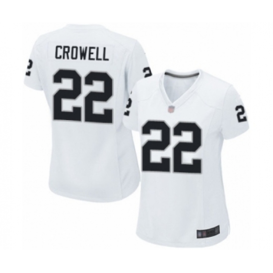 Women's Oakland Raiders 22 Isaiah Crowell Game White Football Jersey