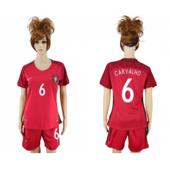 Women's Portugal 6 Carvalho Home Soccer Country Jersey