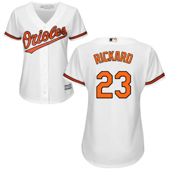 Women's Majestic Baltimore Orioles 23 Joey Rickard Authentic White Home Cool Base MLB Jersey