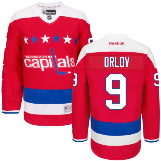 Women's Reebok Washington Capitals 9 Dmitry Orlov Premier Red Third NHL Jersey