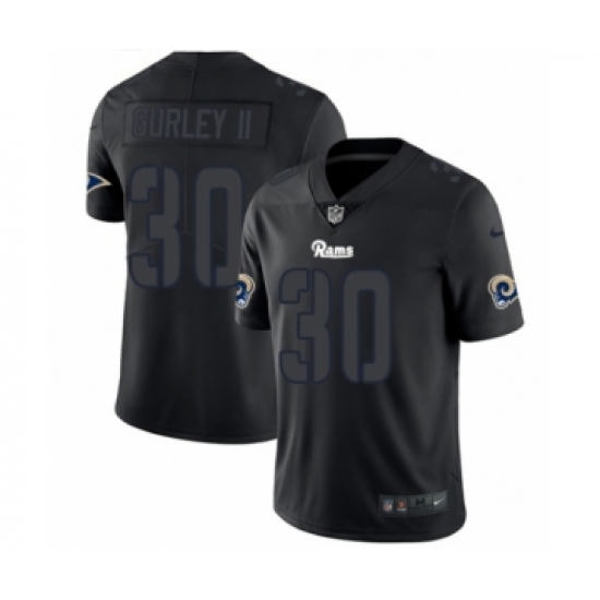 Men's Nike Los Angeles Rams 30 Todd Gurley Limited Black Rush Impact NFL Jersey