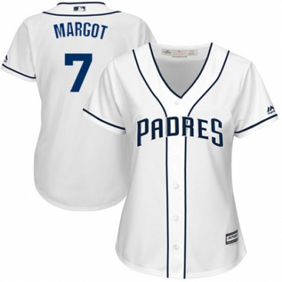 Women's Majestic San Diego Padres 7 Manuel Margot Replica White Home Cool Base MLB Jersey