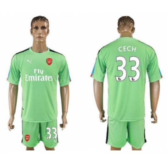 Arsenal 33 Cech Green Goalkeeper Soccer Club Jersey