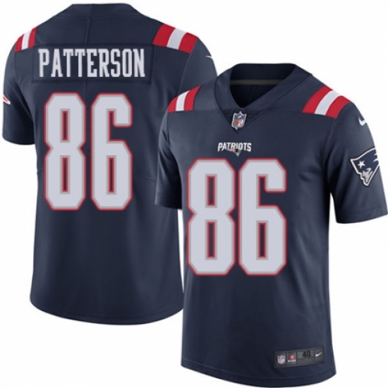 Men's Nike New England Patriots 86 Cordarrelle Patterson Limited Navy Blue Rush Vapor Untouchable NFL Jersey