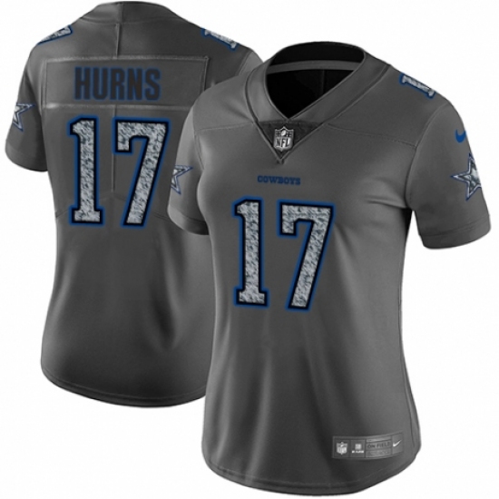 Women's Nike Dallas Cowboys 17 Allen Hurns Gray Static Vapor Untouchable Limited NFL Jersey