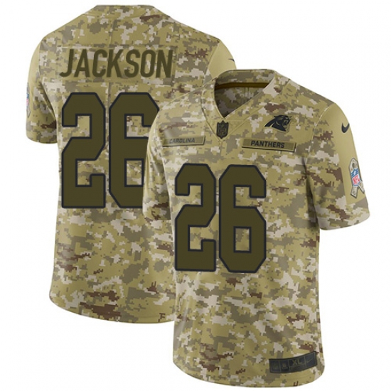 Youth Nike Carolina Panthers 26 Donte Jackson Limited Camo 2018 Salute to Service NFL Jersey