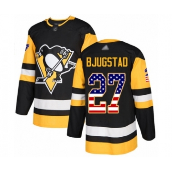 Youth Pittsburgh Penguins 27 Nick Bjugstad Authentic Black USA Flag Fashion Hockey Jersey
