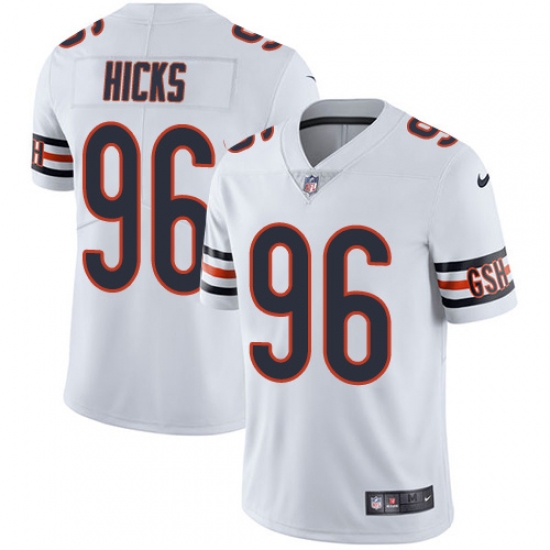 Men's Nike Chicago Bears 96 Akiem Hicks White Vapor Untouchable Limited Player NFL Jersey