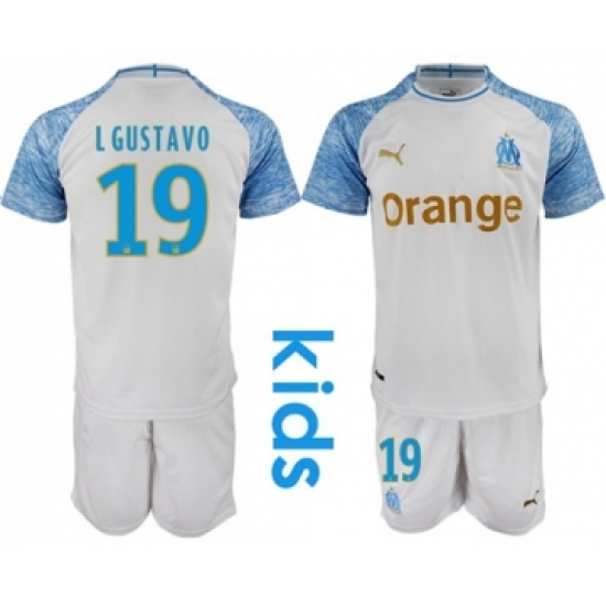 Marseille 19 L Gustavo Home Kid Soccer Club Jersey