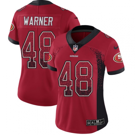 Women's Nike San Francisco 49ers 48 Fred Warner Limited Red Rush Drift Fashion NFL Jersey
