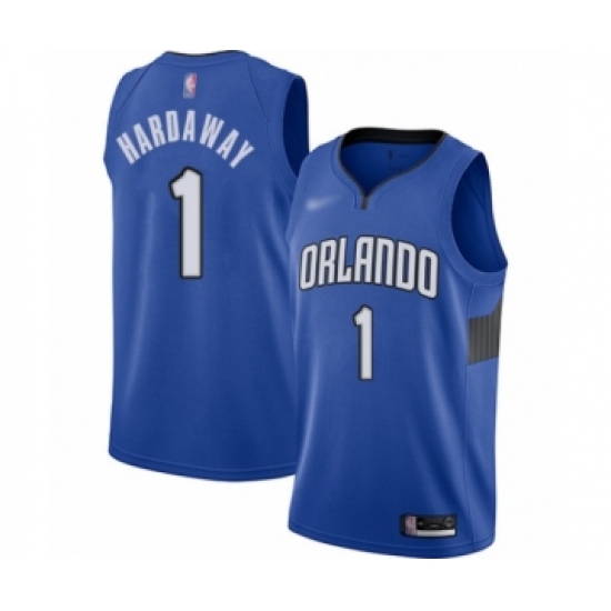 Men's Orlando Magic 1 Penny Hardaway Authentic Blue Finished Basketball Jersey - Statement Edition