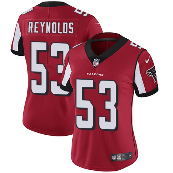 Women's Nike Atlanta Falcons 53 LaRoy Reynolds Red Team Color Vapor Untouchable Limited Player NFL Jersey