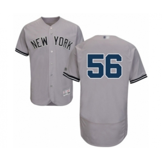 Men's New York Yankees 56 Jonathan Holder Grey Road Flex Base Authentic Collection Baseball Player Jersey