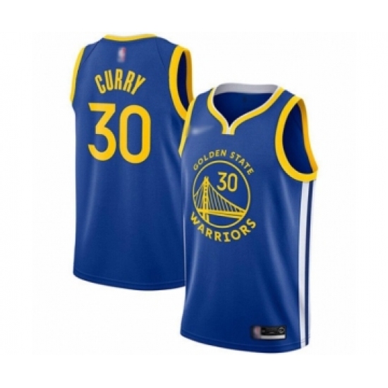 Youth Golden State Warriors 30 Stephen Curry Swingman Royal Finished Basketball Jersey - Icon Edition
