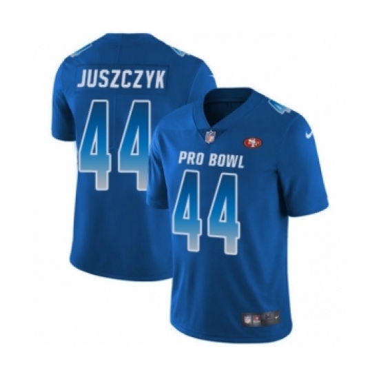 Men's Nike San Francisco 49ers 44 Kyle Juszczyk Limited Royal Blue NFC 2019 Pro Bowl NFL Jersey